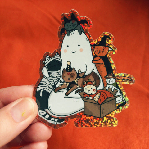 Haunted Little Kiss Cats Sticker