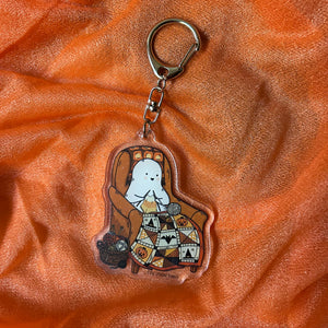 Knitting Ghostie Acrylic Keychain