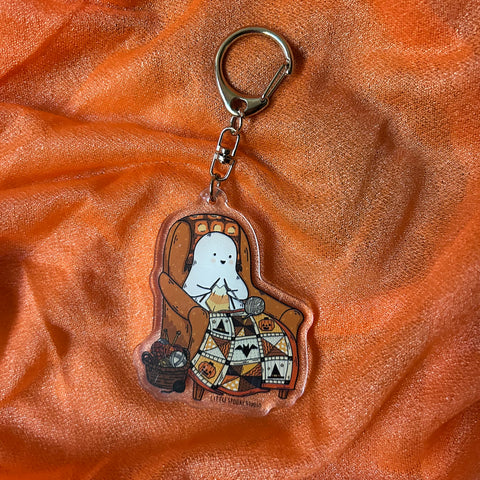 Knitting Ghostie Acrylic Keychain