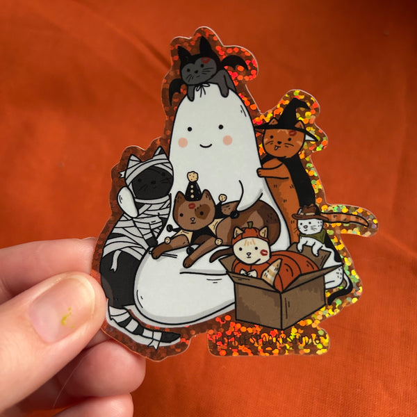 Haunted Little Kiss Cats Sticker