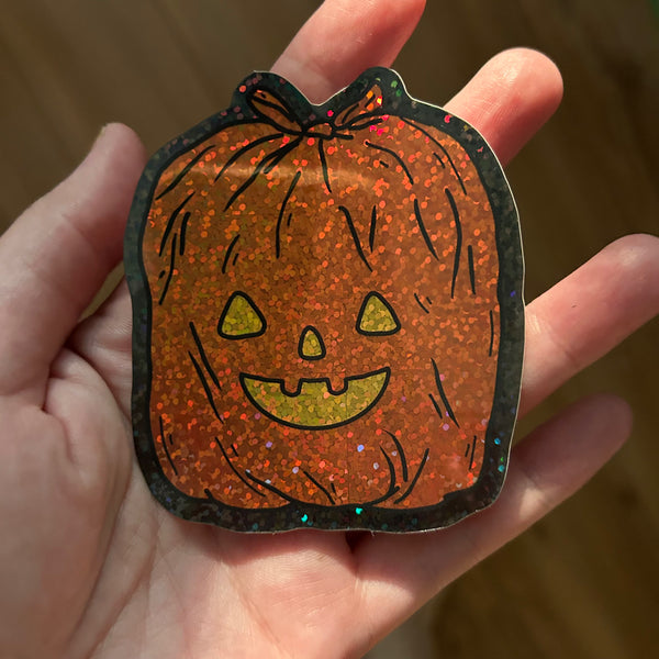 Glitter Pumpkin Lawn Bag