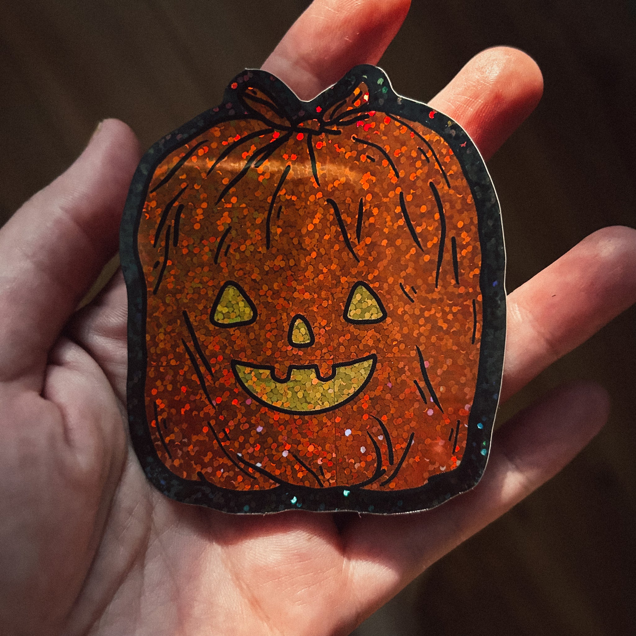 Glitter Pumpkin Lawn Bag