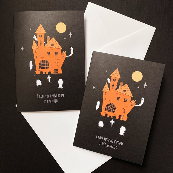 Housewarming Haunted Home Blank Greeting Card