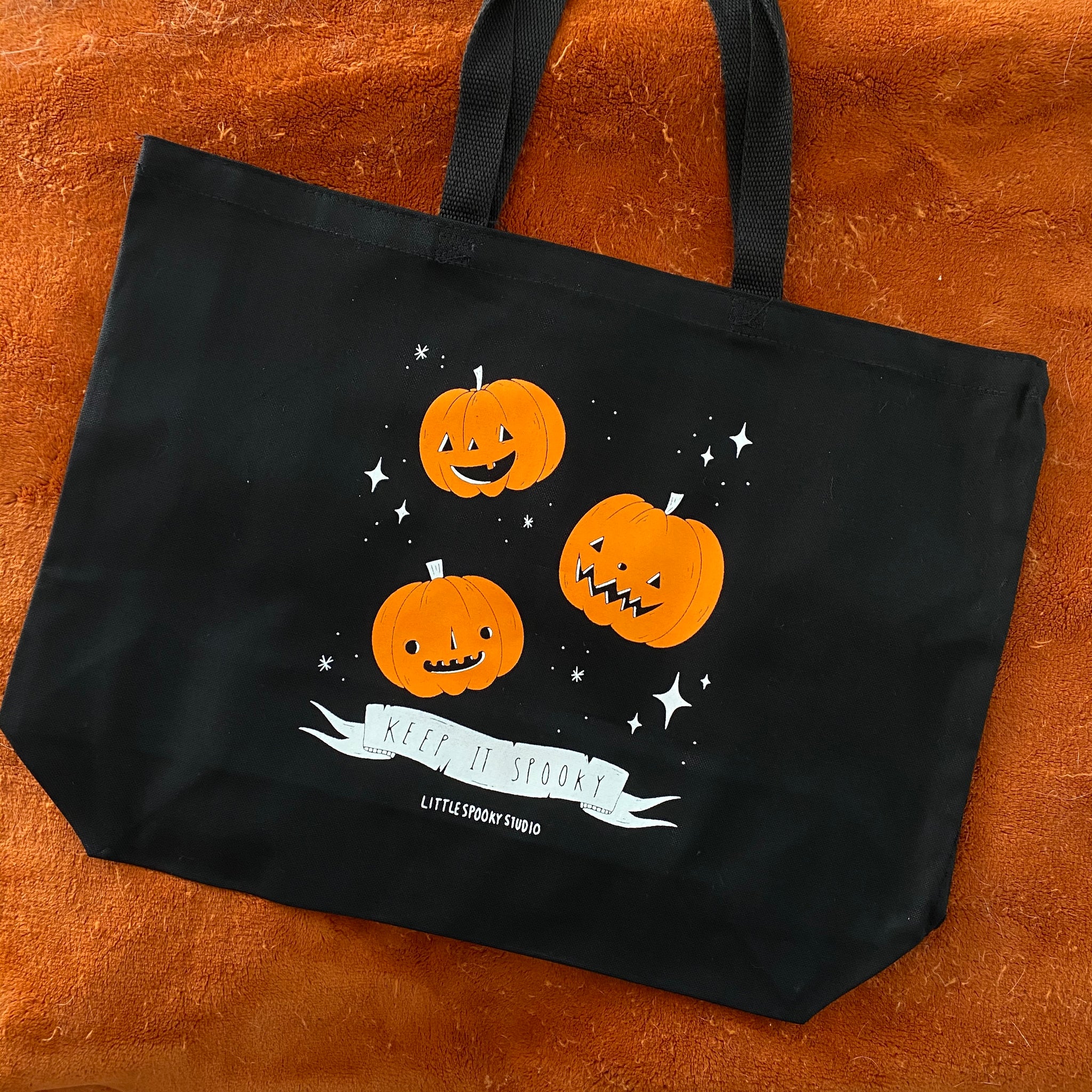 Keep It Spooky Black Jumbo Tote Bag