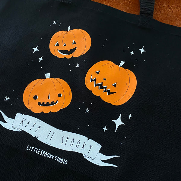 Keep It Spooky Black Jumbo Tote Bag