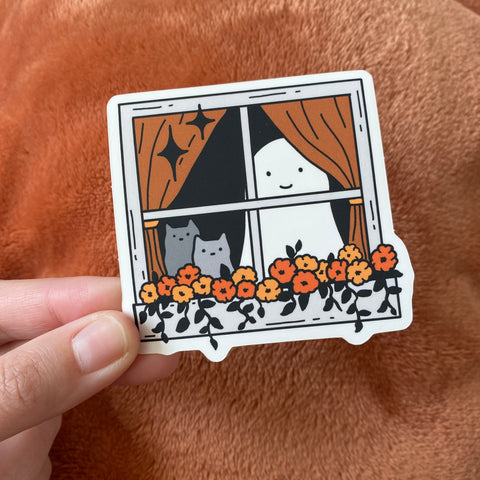 Spring Window Ghost Sticker