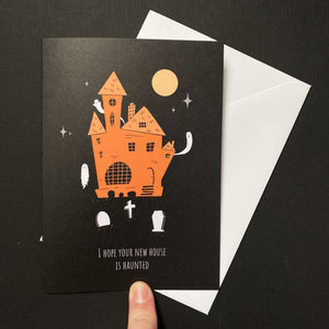 Housewarming Haunted Home Blank Greeting Card