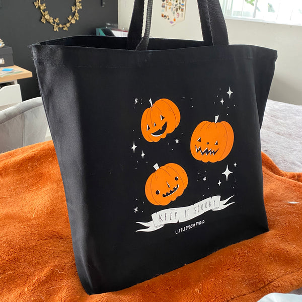 Keep It Spooky Black Jumbo Tote Bag