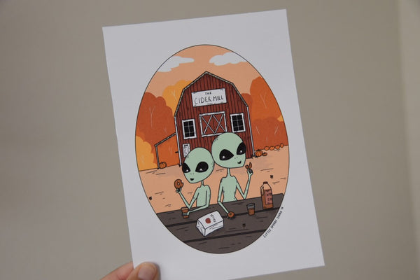 Autumn Aliens Halloween Print