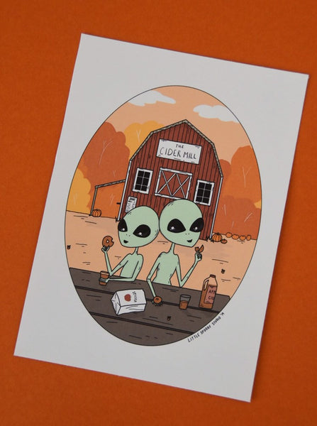 Autumn Aliens Halloween Print