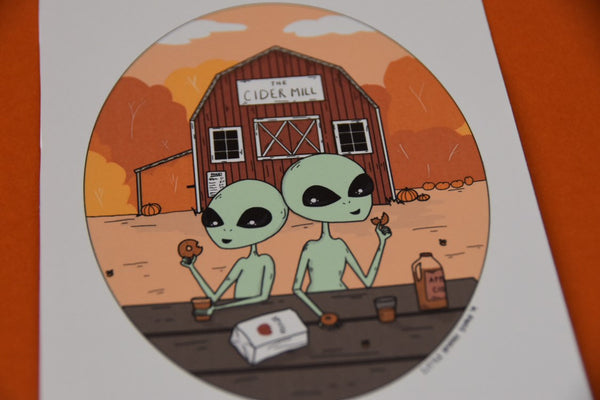 Autumn Aliens Halloween Print