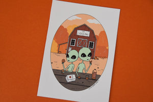 Autumn Aliens Halloween Print