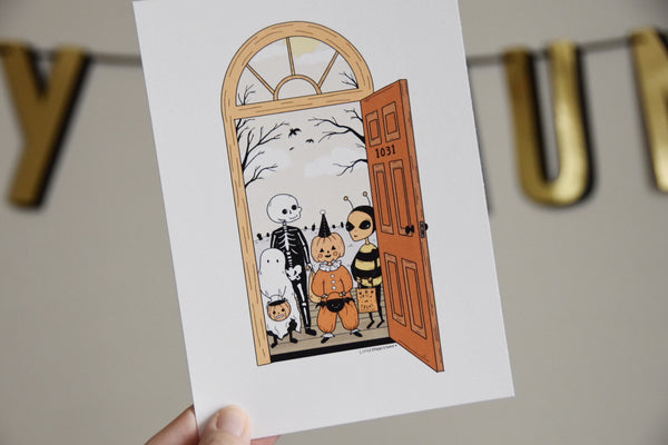 Trick or Treaters Halloween Art Print