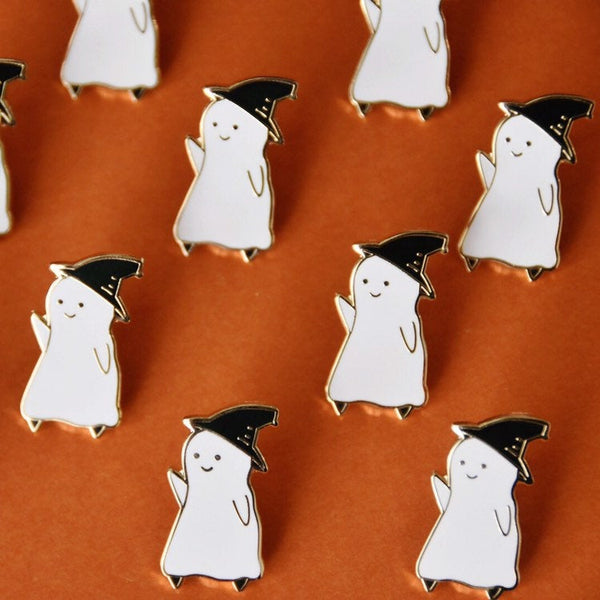 Witch Ghost Halloween Enamel Lapel Pin