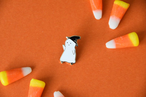 Witch Ghost Halloween Enamel Lapel Pin