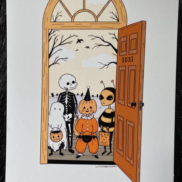 Trick or Treaters Halloween Art Print