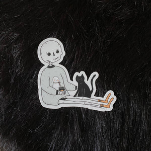Self Care Skelly Sticker
