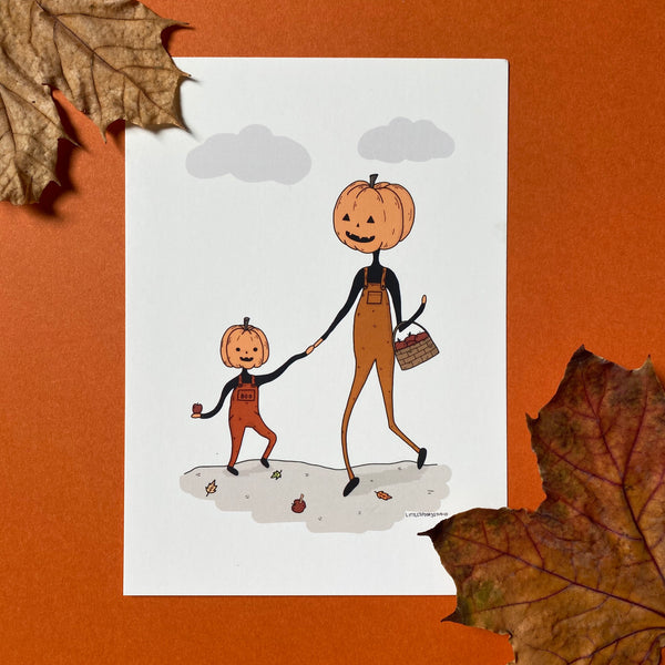 Apple Picking Pals Art Print