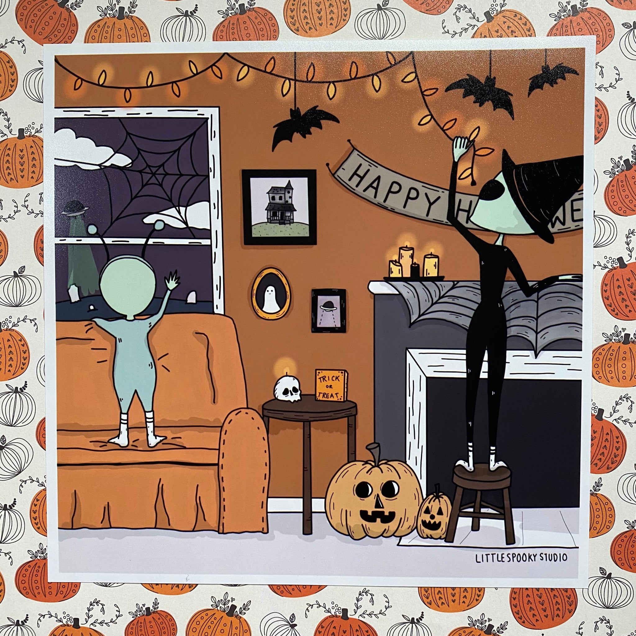 Alien Party Square Art Print