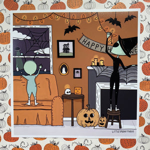 Alien Party Square Art Print