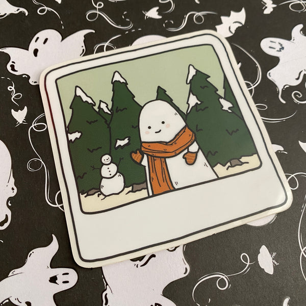 Winter Polaroid Clear Sticker