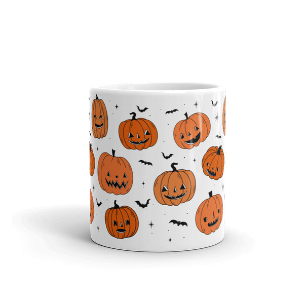 Pumpkins White glossy mug